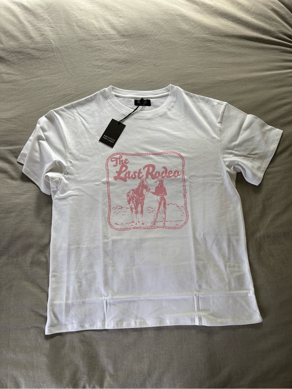 Brunette the Label - White Short-Sleeve Graphic Tee - 'The Last Rodeo’